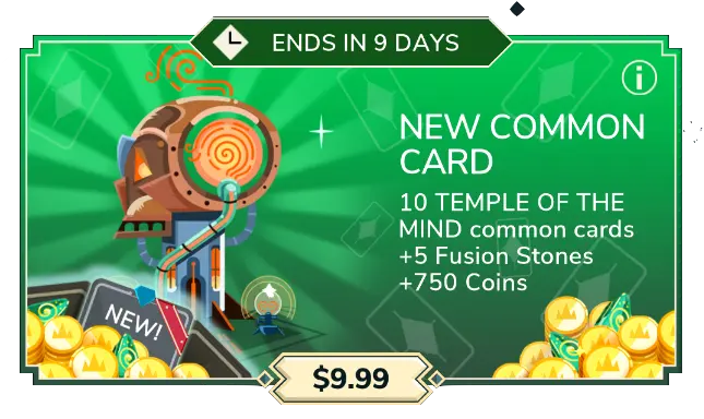 Temple of the Mind ($9.99): 10 copies of Eternal Ethereals, 5 fusions stones and 750 coins